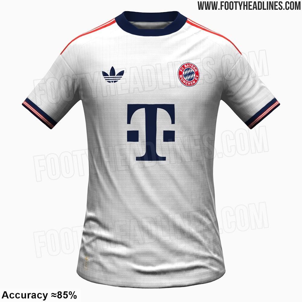 星空体育官方网站-拜仁26/27客场球衣谍照：白色为主搭配三叶草logo，经典队徽回归